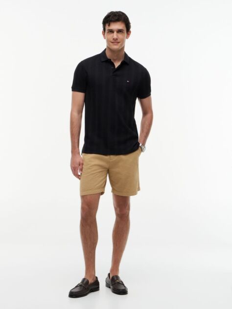 Negru Tricou Polo Cu Croiala Normala Si Dungi In Nuante Asortate  Barbati