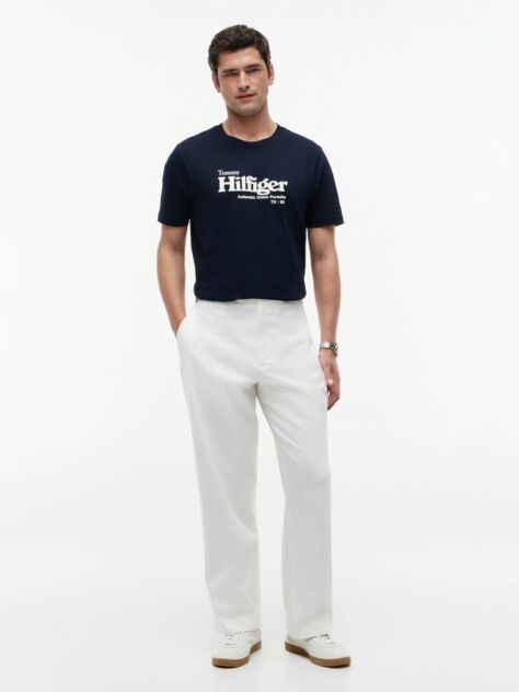 Blue Tricou Cu Imprimeu Grafic Si Logo  Barbati
