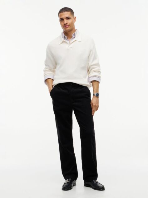 Negru Pantaloni Chinos Dover Din Catifea Cu Croiala Regular Dreapta  Barbati