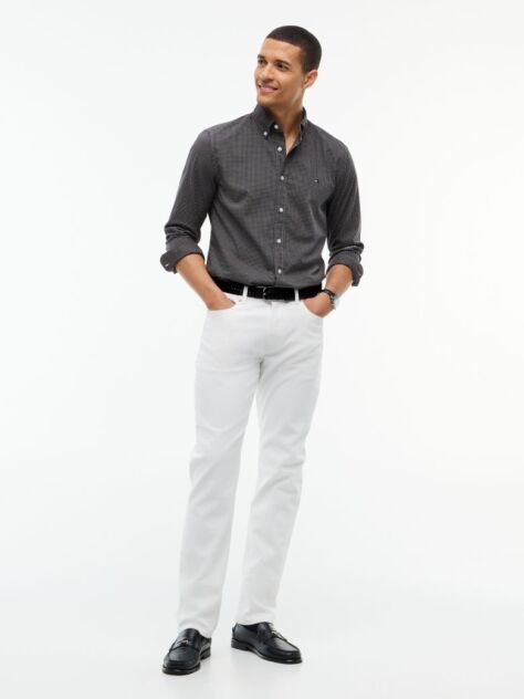 Gri Camasa Gingham Flex Cu Croiala Regular  Barbati