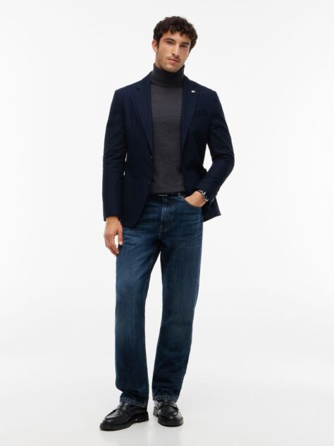 Grey New York Label Wool Roll Neck Jumper  Men