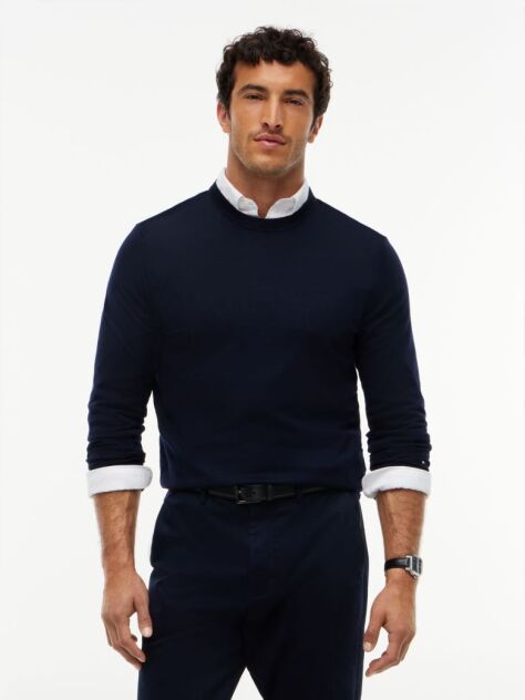 Blue Pulover New York Label Din Lana Pura  Barbati