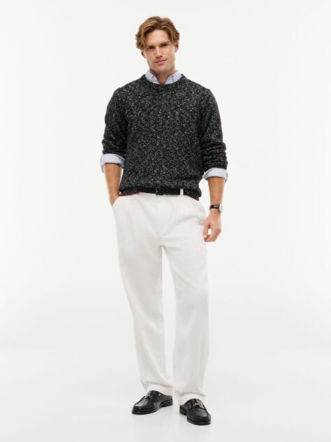 Blue New York Label Wool Blend Relaxed Jumper  Men