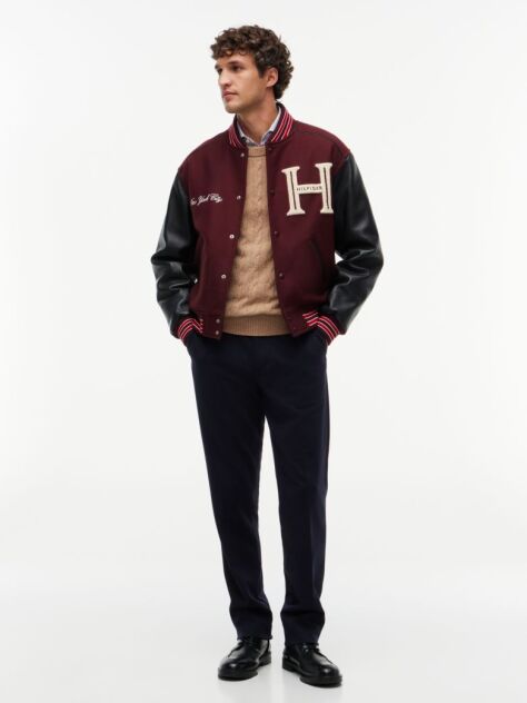 Multi Wool Blend Varsity Jacket With Cashmere  Men