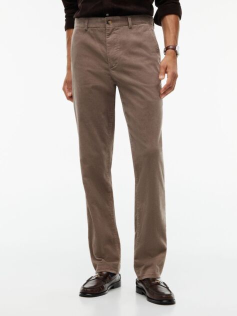 Beige Denton Slim Straight Fine Corduroy Chinos  Men