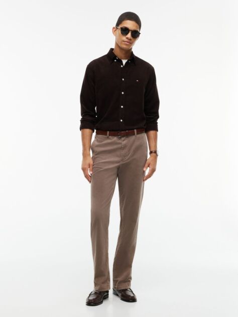 Beige Denton Slim Straight Fine Corduroy Chinos  Men