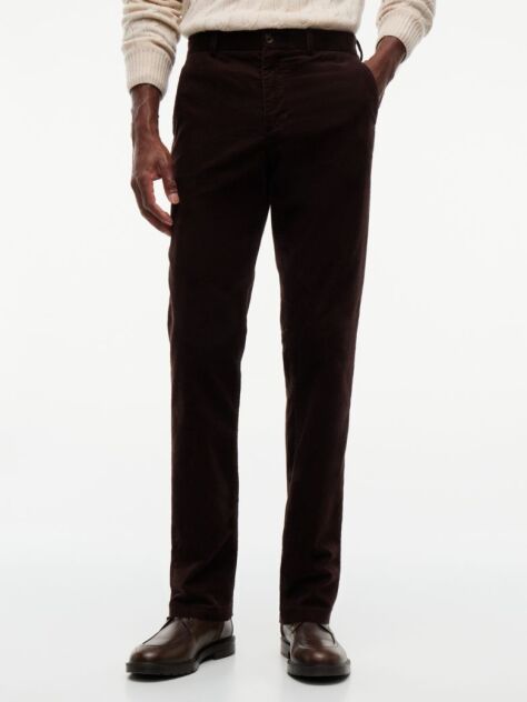 Maro Pantaloni Chinos Denton Din Catifea Fina Cu Croiala Slim Si Dreapta  Barbati