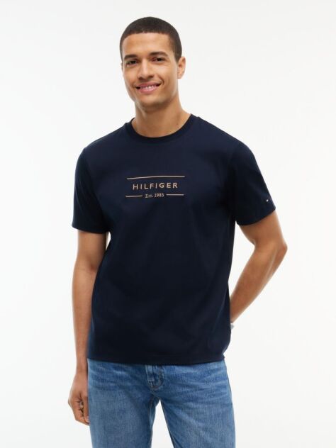 Blue T-Shirt Tricotat Cu Logo  Barbati