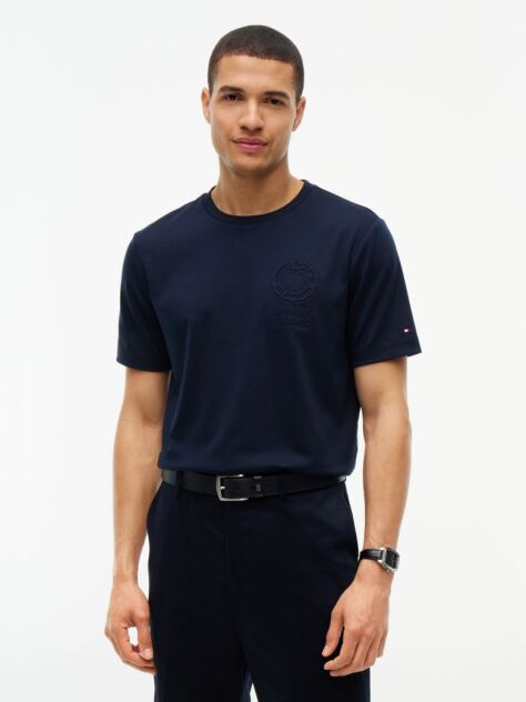 Blue T-Shirt Tricotat Cu Logo  Barbati