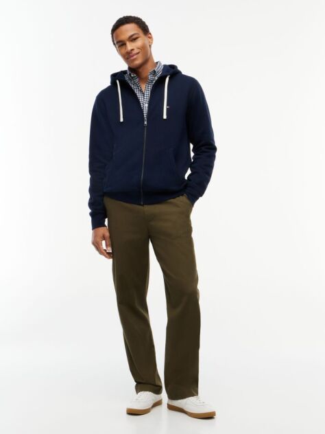 Blue Hanorac Cu Fleece Steag Brodat Si Fermoar  Barbati