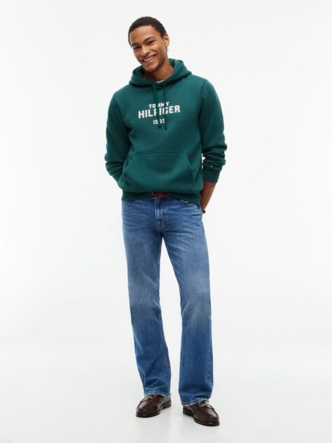 Verde Hanorac Cu Fleece Si Logo Brodat  Barbati