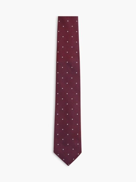 Red New York Label Dot Silk Tie  Men