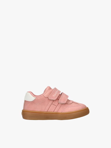 Roz Sneakers Low Cut Cu Velcro Si Flag  Fete