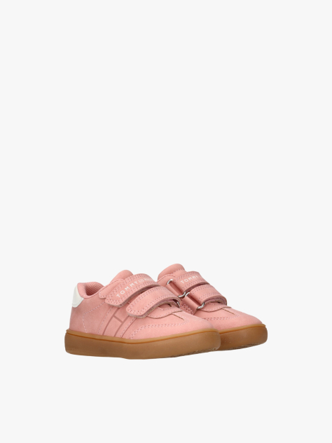 Roz Sneakers Low Cut Cu Velcro Si Flag  Fete