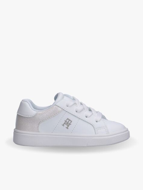 Alb Sneakers Stralucitori Low Cut Cu Sireturi  Fete