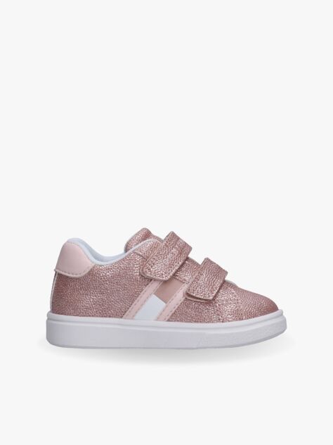 Roz Adidasi Stralucitori Low Cut Cu Velcro Si Steag  Fete