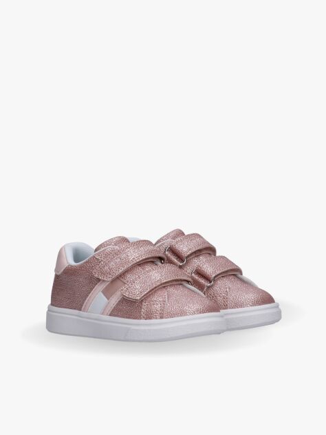 Roz Adidasi Stralucitori Low Cut Cu Velcro Si Steag  Fete