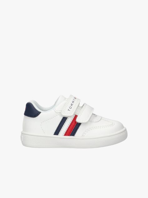 White Flag Hook And Loop Sneakers  Kids Unisex