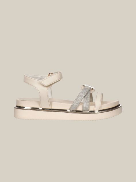Beige Velcro TH Sandal  Girls