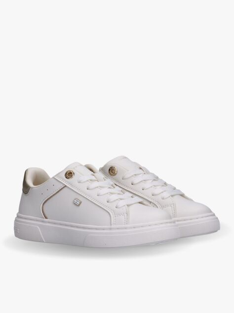 Alb Sneakers Cu Detalii Metalice Si Sireturi  Fete