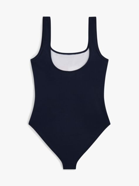 Blue Classic Colour-Blocked Square Neck Swimsuit  Girls