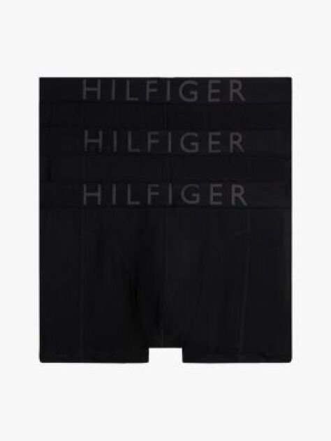Negru Set 3 Boxeri Microfibra Cu Talie Logo  Barbati