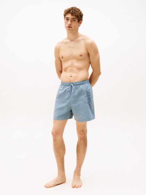 Blue Pantalon Scurt De Baie Signature Logo Lungime Medie  Barbati