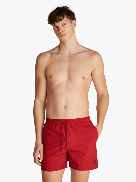 Rosu Pantalon Scurt De Baie Th Monogram Lungime Medie  Barbati