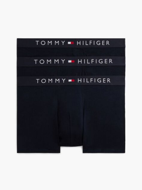 Blue 3-Pack TH Original Logo Waistband Trunks  Men