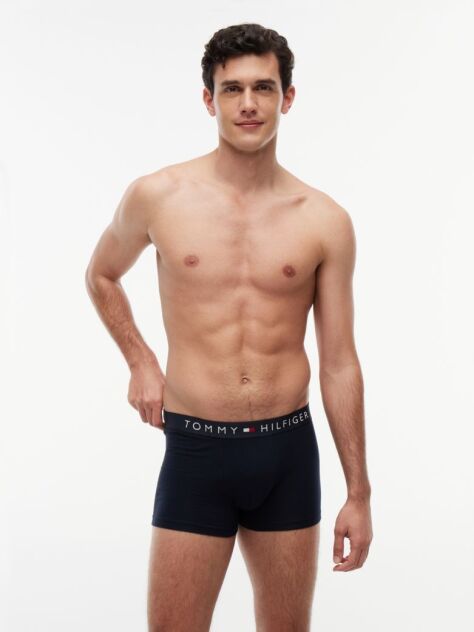 Blue 3-Pack TH Original Logo Waistband Trunks  Men