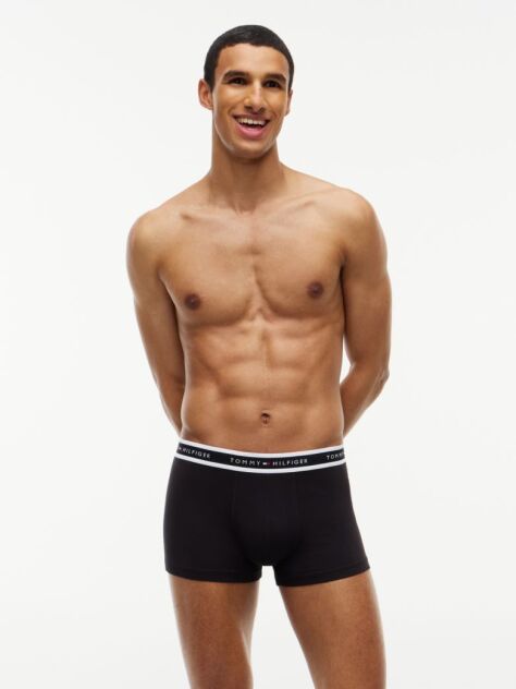 Black 3-Pack Signature Logo Waistband Trunks  Men