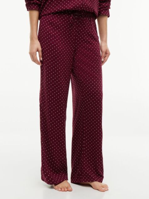 Rosu Essential Pantaloni De Pijama Cu Croiala Lejera Si Cordon  Femei