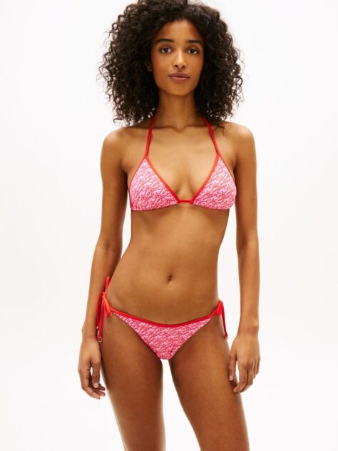 Roz Essential Top Βikini Τriunghiular Cu Gat Halter Si Imprimeu  Femei
