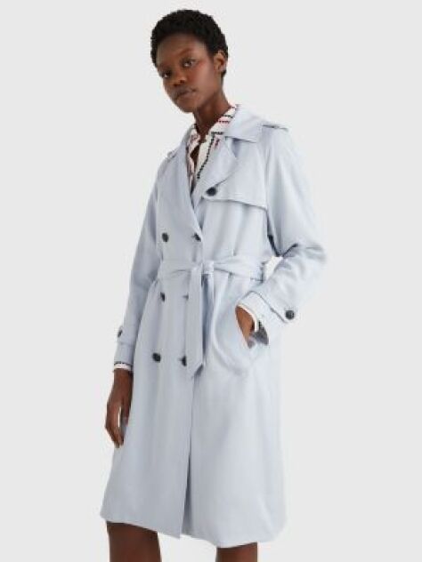 Blue Lyocell Trench Coat  Women