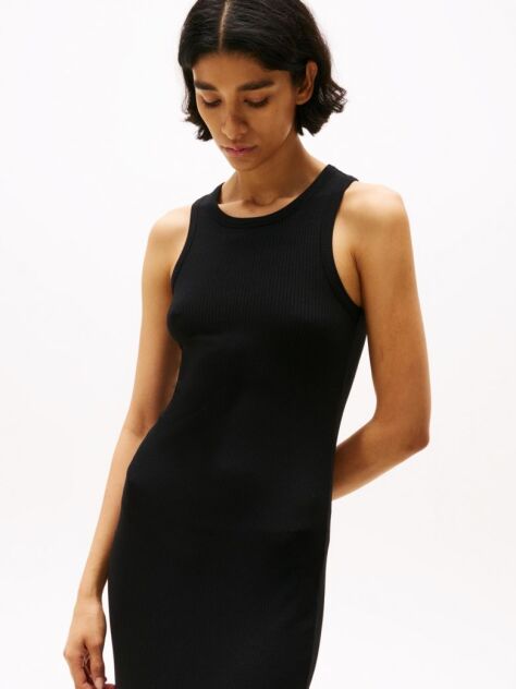 Negru Rochie Midi Bodycon Tricotata  Femei