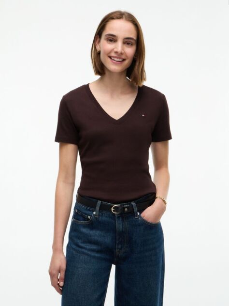 Maro Tricou Slim Fit Tricotat Cu Guler In V  Femei