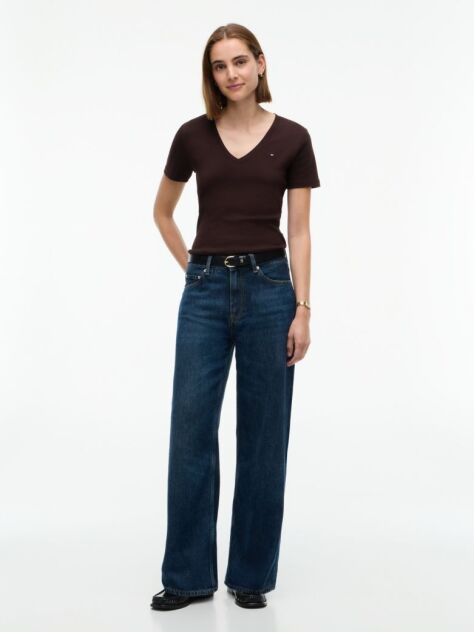 Maro Tricou Slim Fit Tricotat Cu Guler In V  Femei