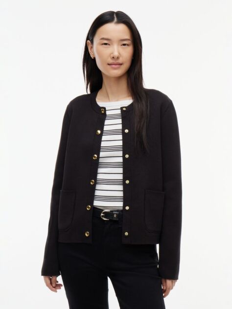 Black Jersey Strech Reversible Cardigan  Women