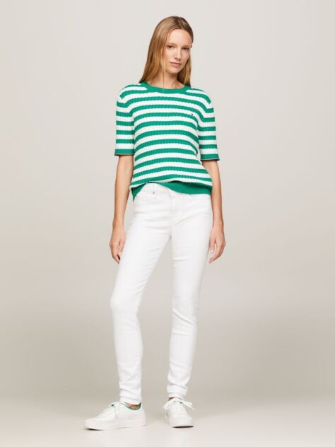 Alb Jeans Skinny Cu Talie Inalta TH Flex Como  Femei
