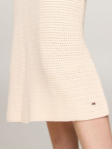 Bej Rochie Midi Crosetata Cu Guler Halterneck  Femei