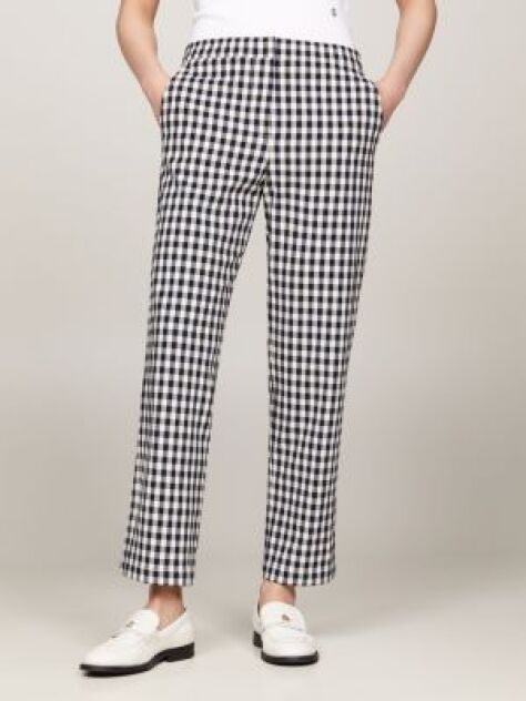 Multi Pantaloni Drepti Gingham Slim Fit  Femei