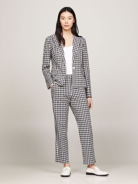 Multi Pantaloni Drepti Gingham Slim Fit  Femei