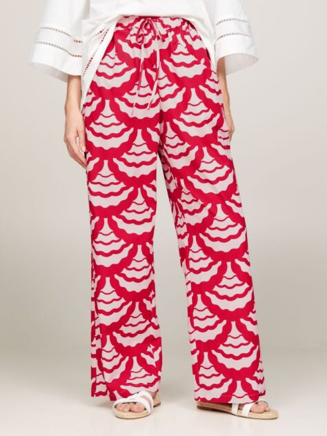 Multi Pantaloni Relaxed Evazati Cu Imprimeu  Femei