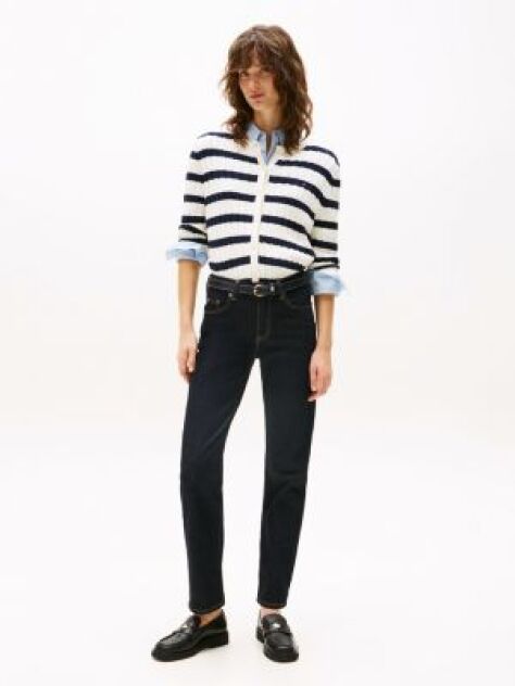 Blue Jeans Drept Classics Cu Talie Medie  Femei