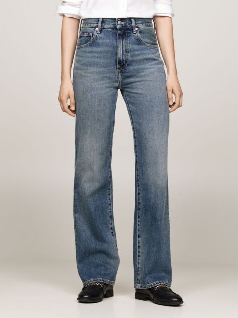 Blue Faded High Rise Relaxed Bootcut Jeans  Women