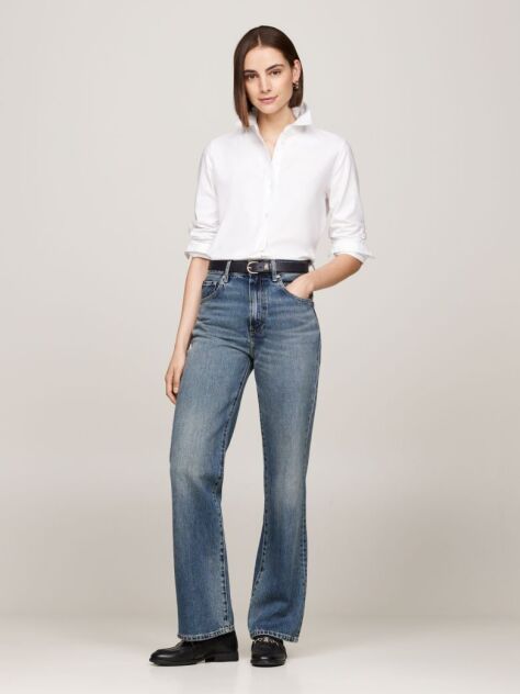 Blue Faded High Rise Relaxed Bootcut Jeans  Women