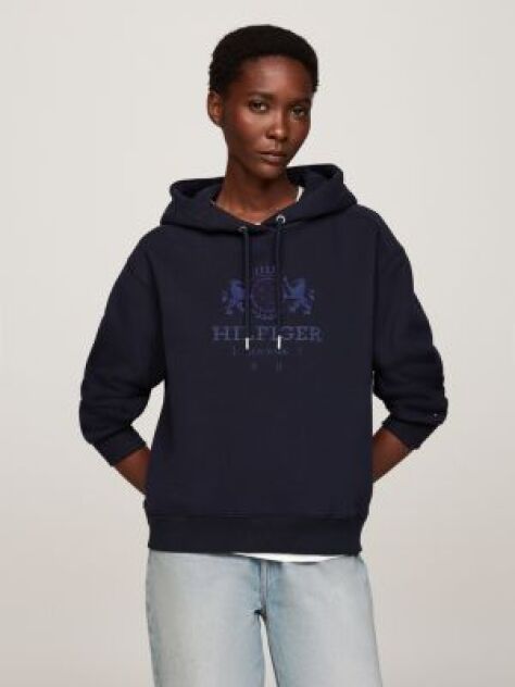 Blue Logo Embroidery Hoody  Women