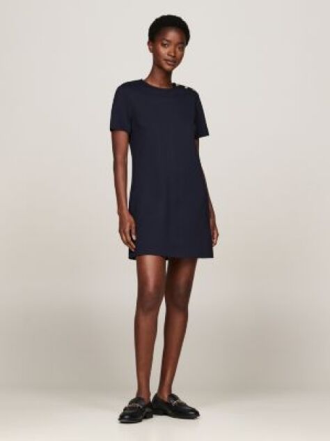 Multi Shoulder Button Mini Shift Dress  Women