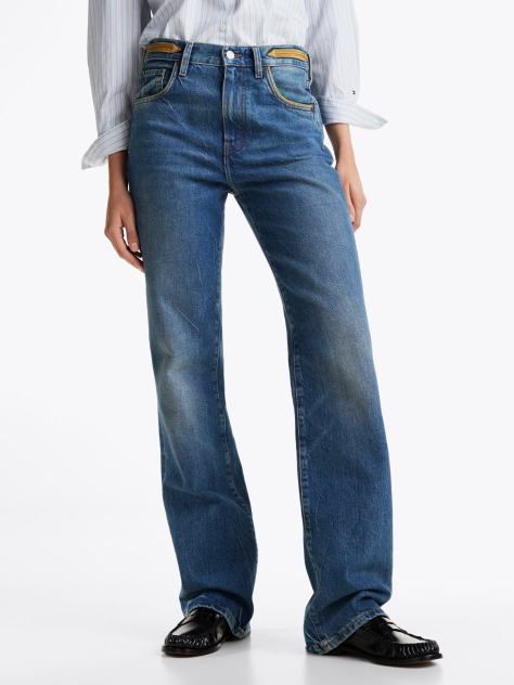 Blue High Rise Relaxed Bootcut Jeans  Women