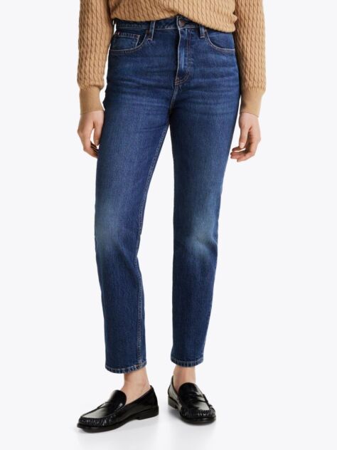 Blue Faded High Rise Slim Ankle Jeans  Women